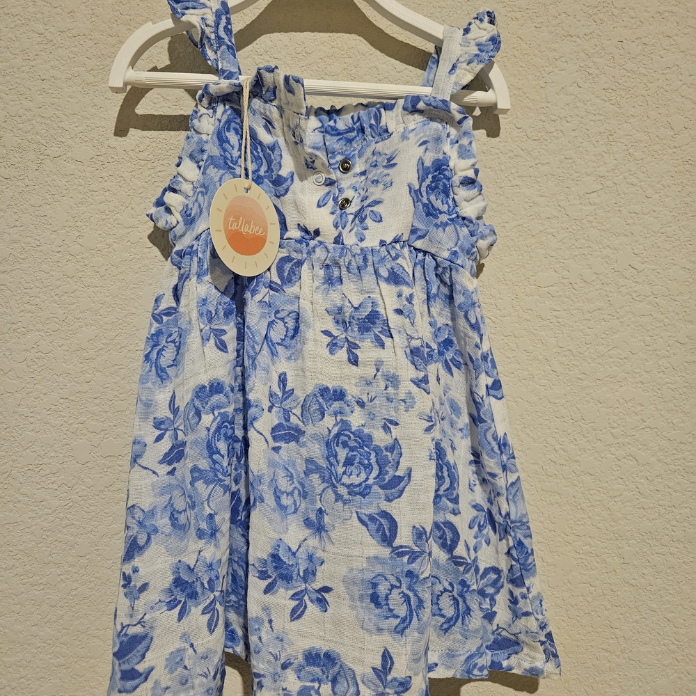 Charming Blue Floral Kids Dress